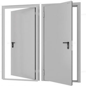 Дверь DoorHan/880/2050/Противопож.EI60/одност./глухая/глад./глад./RAL7035/лев./угл. рама, DPG60/880/2050/7035/L/N