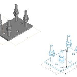 Подставка регулируемая роликовой опоры DHE730 укороченная, DHS2110